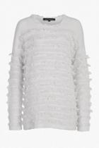 French Connection Pointelle Fringing Oversized Jumper
