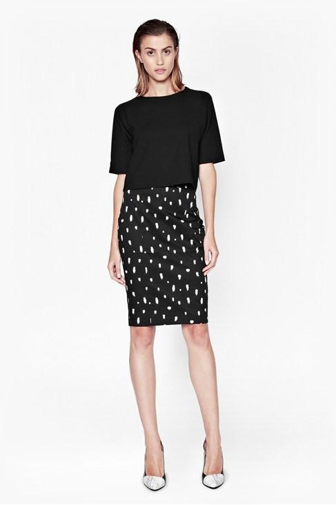 French Connection Polka Spray Pencil Skirt