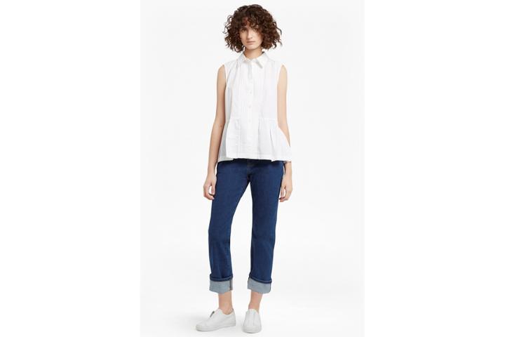 French Connection Neema Cotton Pintuck Detailed Shirt