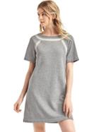 Gap Women French Terry Embroidered Dress - Heather Grey