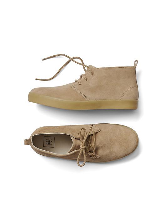 Gap Women Suede Mid Top Sneakers - Cream Caramel