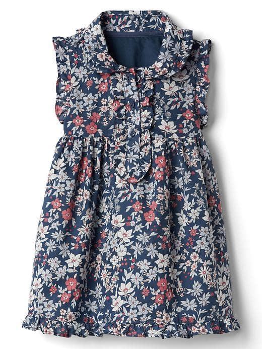 Gap Floral Flutter Shirtdress - Majestic Blue