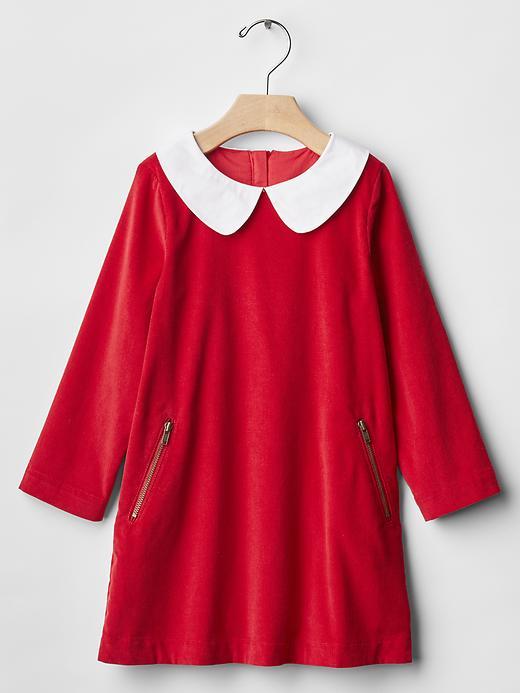 Gap Contrast Collar Cord Shift Dress - Modern Red