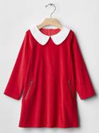 Gap Contrast Collar Cord Shift Dress - Modern Red
