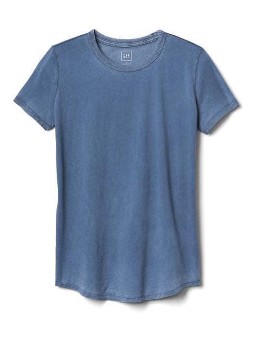 Gap Women Vintage Wash Crewneck Tee - Chrome Blue
