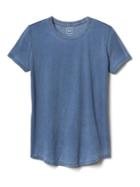Gap Women Vintage Wash Crewneck Tee - Chrome Blue