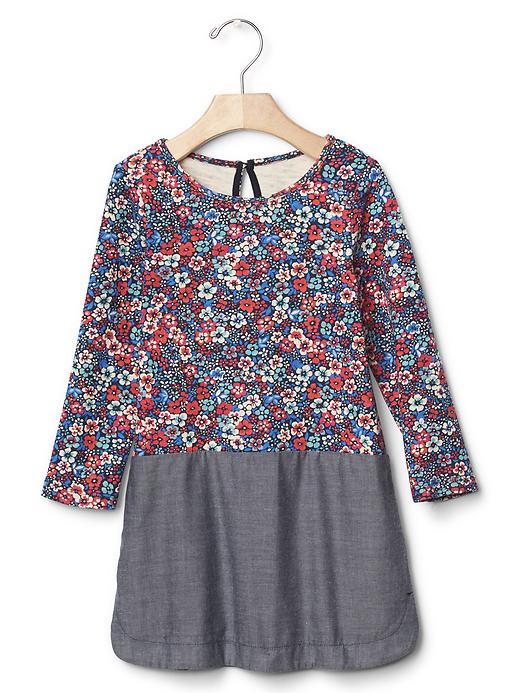 Gap Mix Fabric Dress - Blue Floral