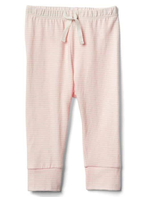 Gap Organic Stripe Banded Pants - Pink Cameo