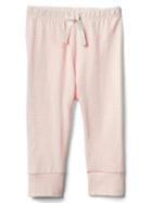 Gap Organic Stripe Banded Pants - Pink Cameo