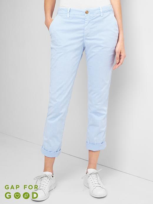 Gap Girlfriend Twill Stripe Chinos - Bicoastal Blue
