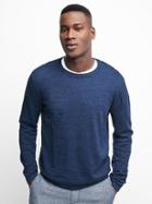 Gap Men Cotton Linen Crew Pullover - Navy Heather