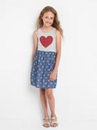Gap Sequin Heart Tank Dress - Gray
