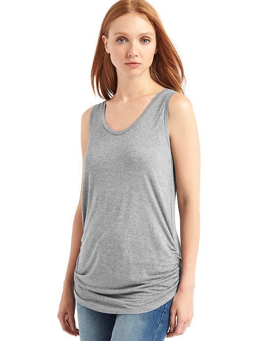 Gap Shirred Scoop Tank - New Heather Grey