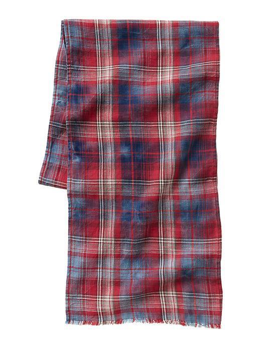 Gap Lightweight Gradient Plaid Scarf - Red Plaid