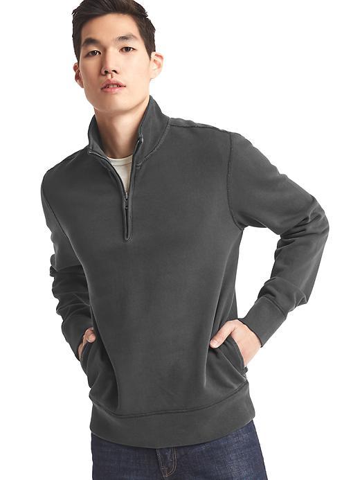 Gap Men Sun Wash Half Zip Sweatshirt - Moonless Night