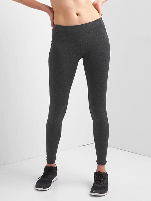 Gap Women Gapfit Gfast Heathered Leggings - Charcoal Heather