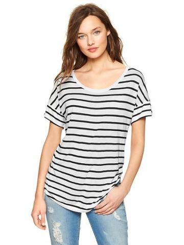 Gap Stripe Fluid Tee - White Stripe