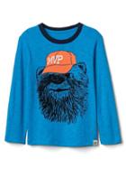 Gap Graphic Long Sleeve Slub Tee - Dynamic Blue
