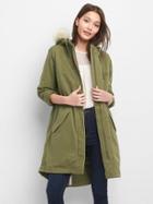 Gap Women 2 In 1 Quilted Parka - Olive