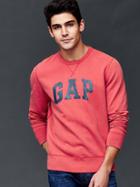 Gap Men Stencil Logo Crew Sweatshirt. - Weathered Red