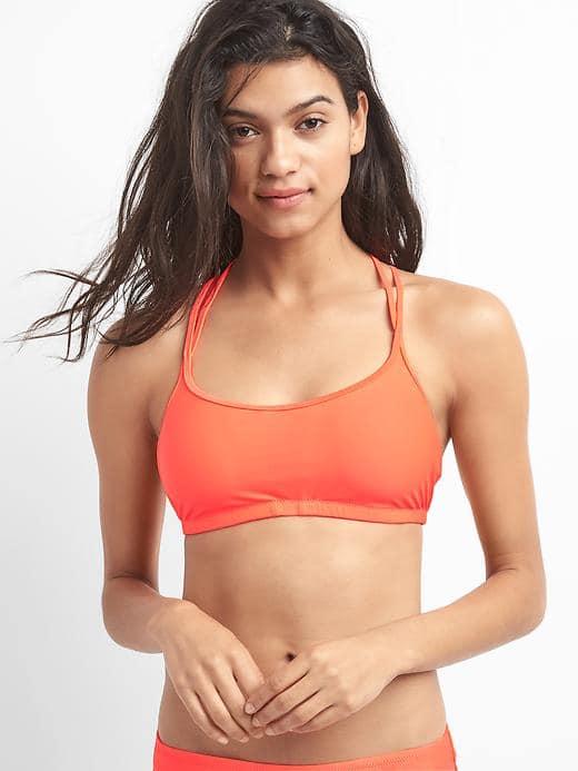 Gap Women Strappy Bikini Top - Neon Coral
