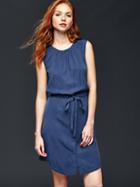 Gap Women Tencel Sleeveless Tie Dress - Elysian Blue