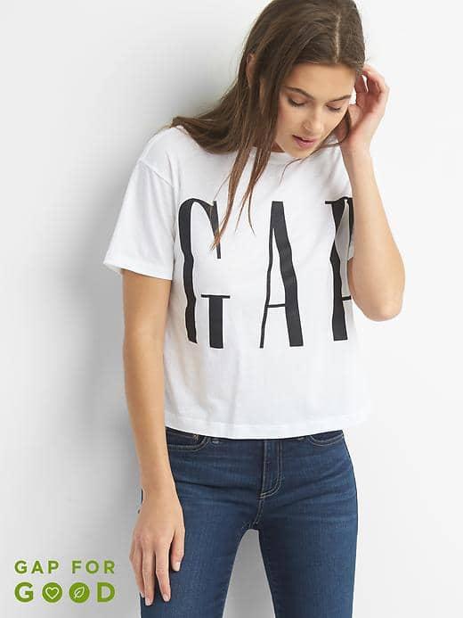 Gap Women Crop Logo Tee - White