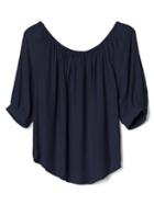 Gap Women Drapey Off Shoulder Top - Comet Blue