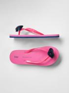 Gap Embellished Heart Flip Flops - Pink Glo Neon
