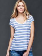 Gap Vintage Wash Rugby Stripe Tee - Blue Heather