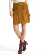 Gap Women Suede Zip Skirt - Camel