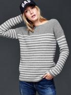 Gap Nautical Stripe Rib Sweater - Grey Stripe