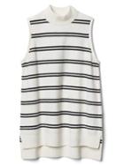 Gap Women Stripe Mockneck Sweater Tank - White Stripe