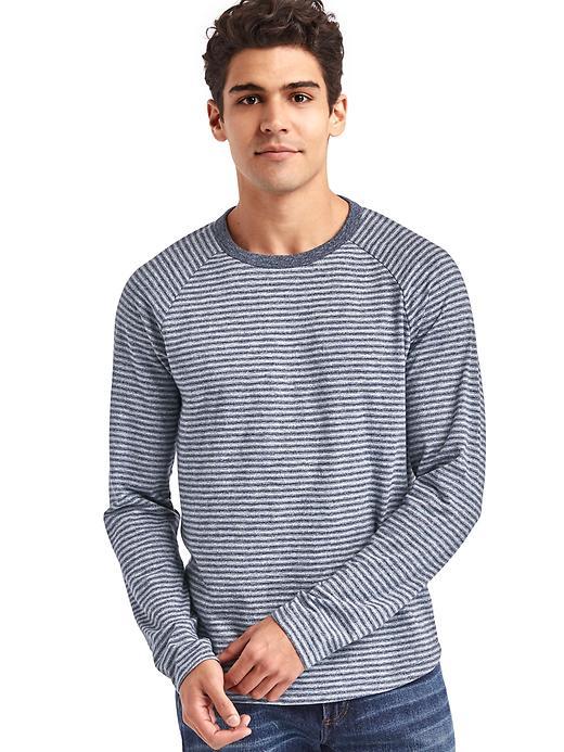 Gap Men Marled Long Sleeve Stripe Tee - Blue Stripe