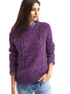Gap Women Wavy Cable Knit Sweater - Purple Marl