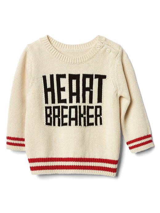 Gap Heartbreaker Intarsia Crew Sweater - French Vanilla