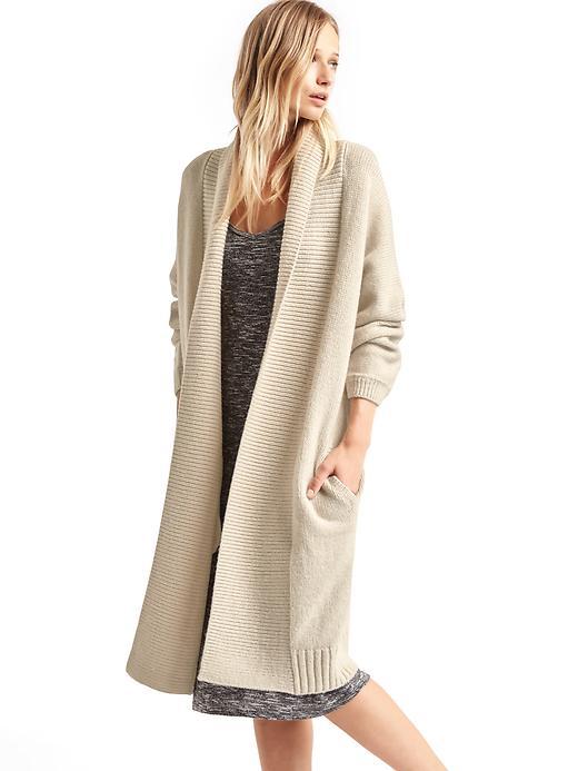 Gap Women Long Shawl Collar Cardigan - Sand