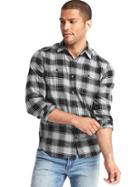 Gap Men Buffalo Check Flannel Shirt - True Black