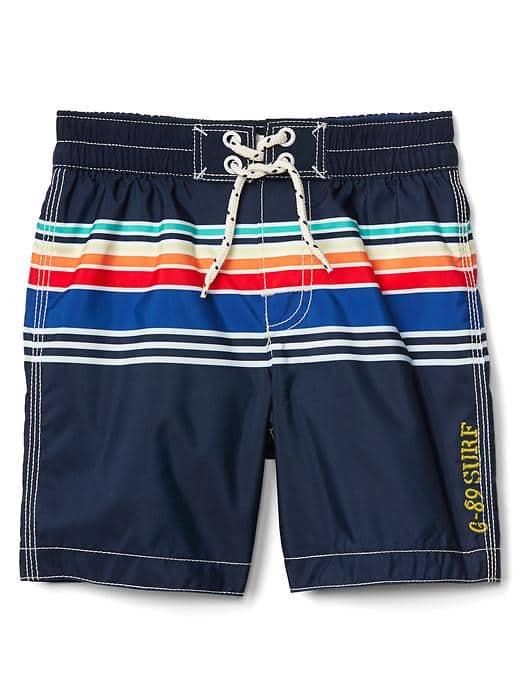 Gap Surf Stripe Swim Shorts - Elysian Blue