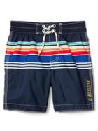 Gap Surf Stripe Swim Shorts - Elysian Blue