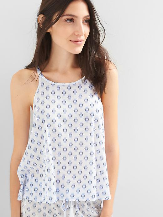 Gap Women Dreamwell Sleep Cami - Ikat Windowpane Blue