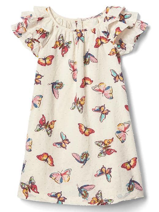 Gap Butterfly Ruffle Sleeve Dress - Navy Floral