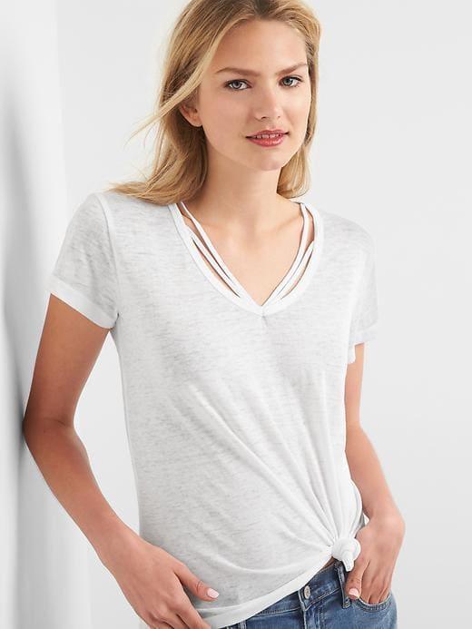 Gap Front Strap Tee - White