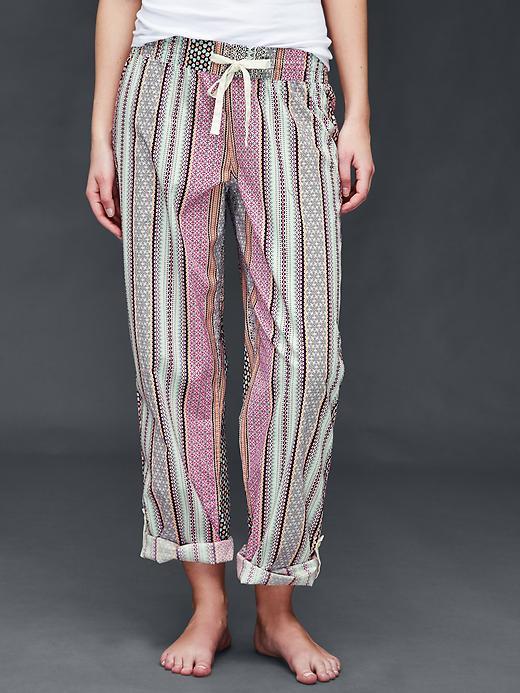 Gap Women Poplin Print Pants - Multi Stripe