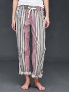 Gap Women Poplin Print Pants - Multi Stripe