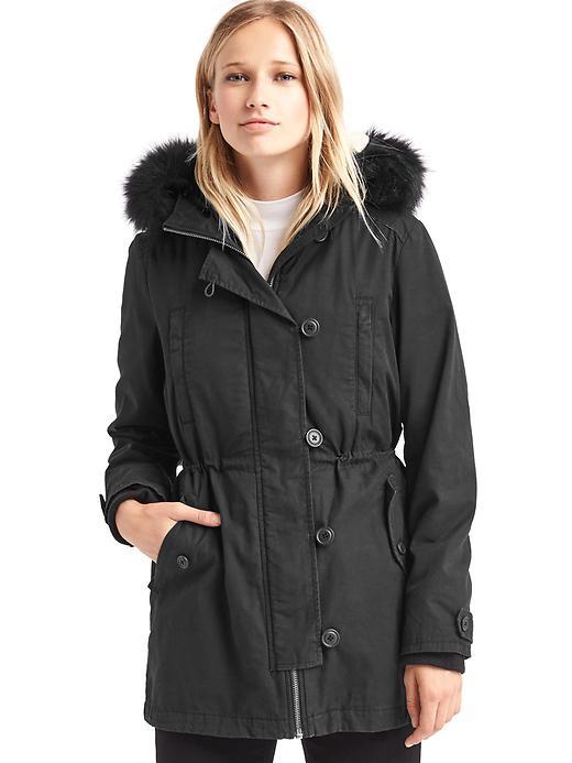 Gap Women 2 In 1 Hooded Parka - Moonless Night