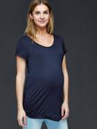 Gap Solid Rayon Rolled Scoop Tee - True Indigo