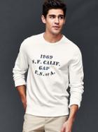 Gap Men Logo Graphic Pullover Sweatshirt - New Off White