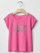 Gap Floral Glitter Logo Tee - Hot Pink 484
