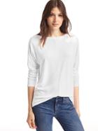 Gap Women Dolman Sleeve Hi Lo Tee - White